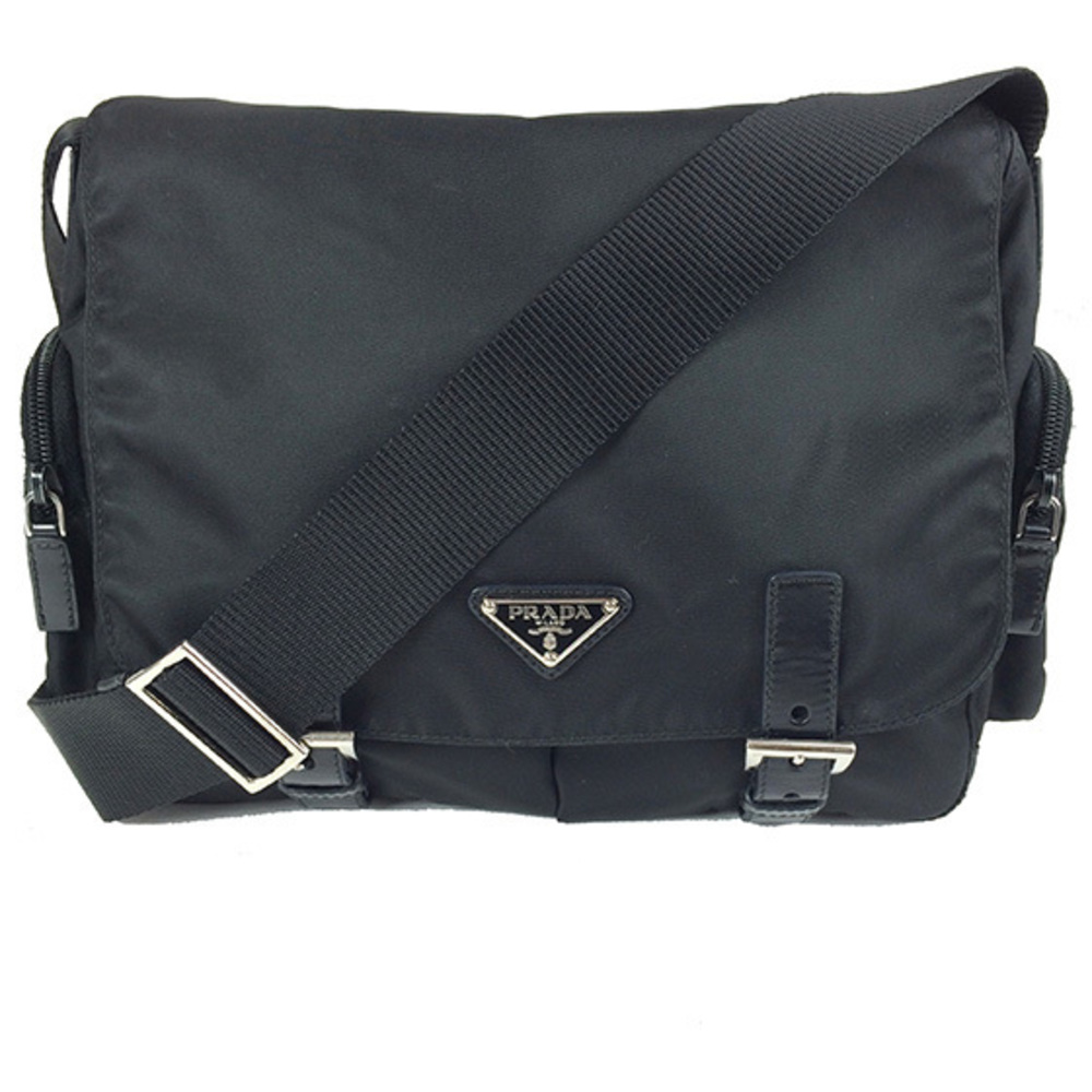 Prada Nylon Crossbody Diagonal Black Shoulder Bag